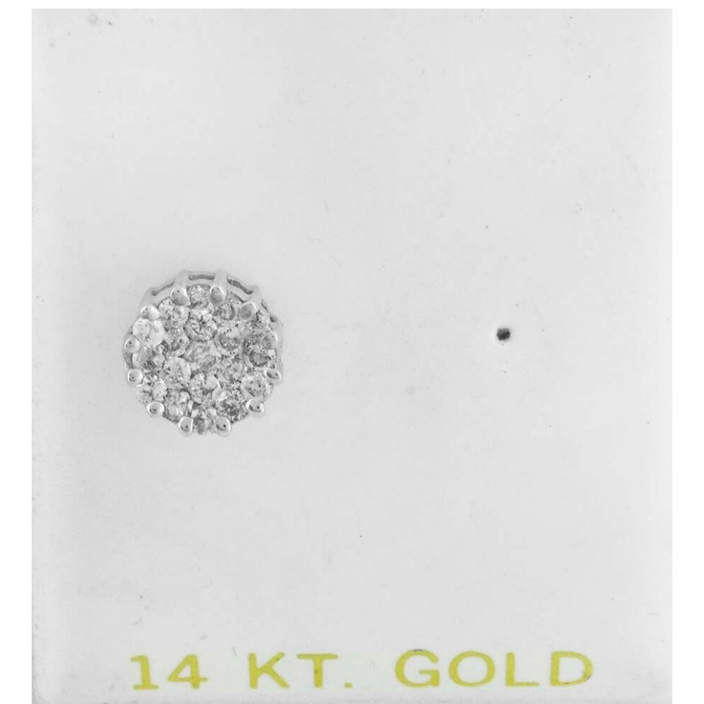Genuine 0.40 Cts Diamonds Dome Stud *Single* Earring 10k Gold